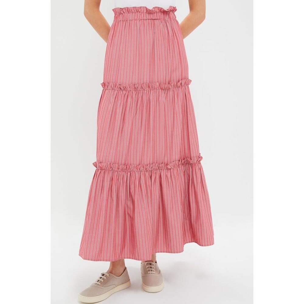 TUCKERNUCK Ruby Red Stripe Prado Skirt Size XL NWT Retail $128 Tuckernuck